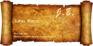 Jahn Bars névjegykártya